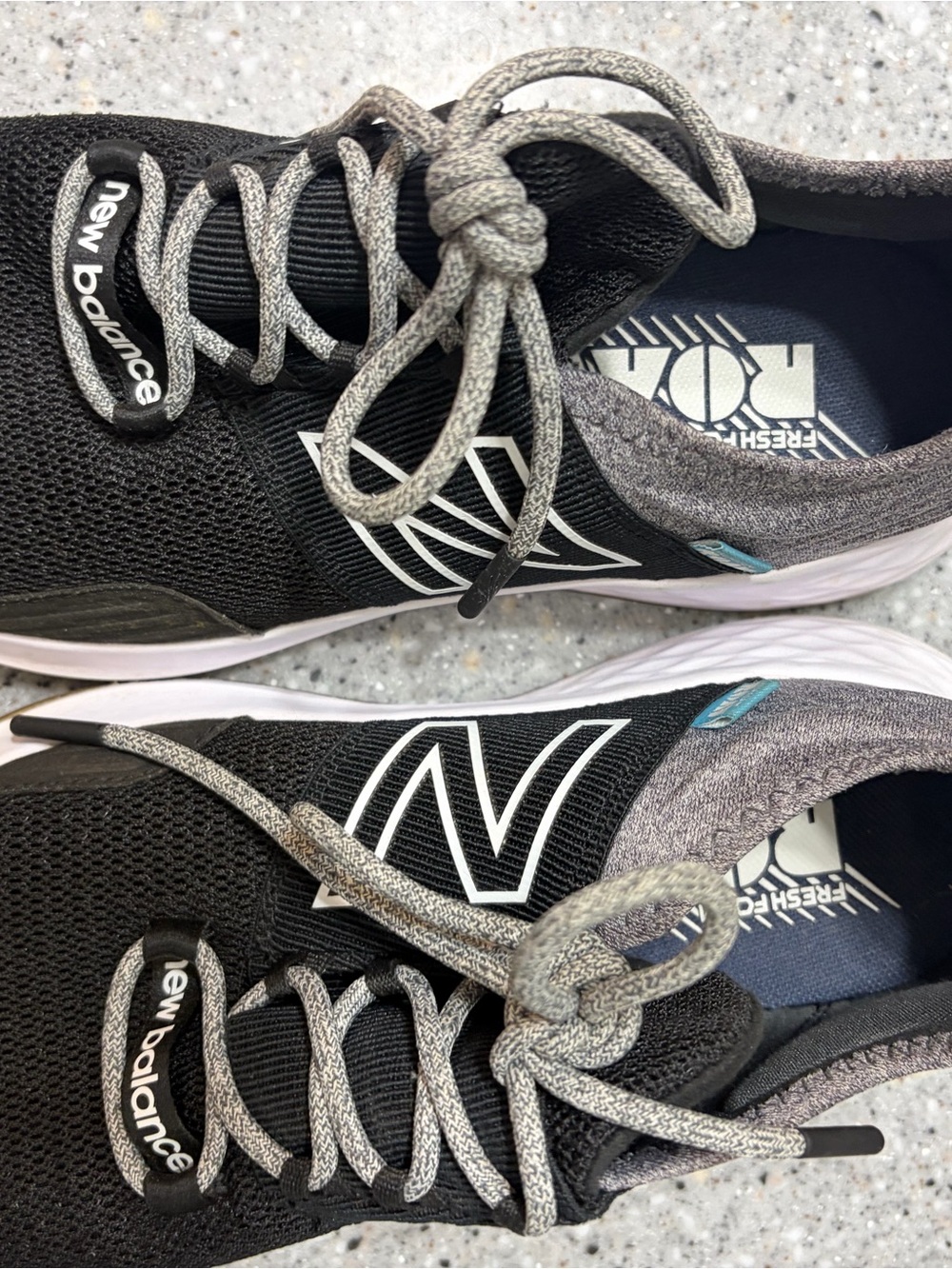 New Balance Black & Gray Athletic Sneakers with White Logo